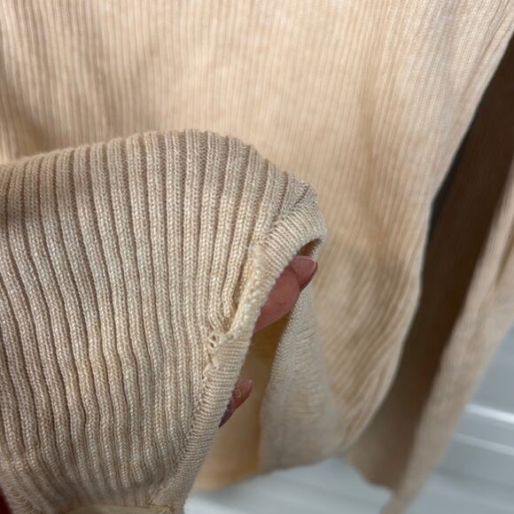 AQUA Tan Fitted Long Sleeve Bodysuit Women's XL - Picture 5 of 5